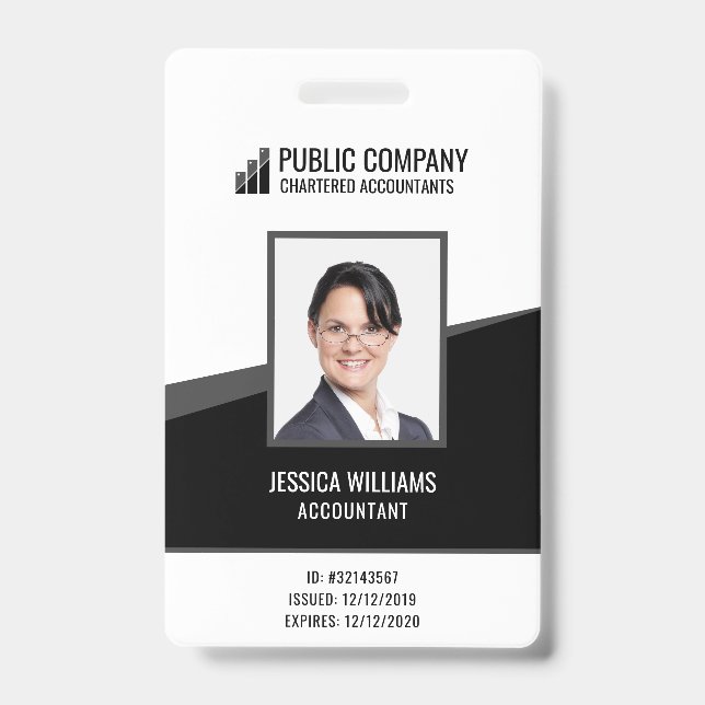 Custom Personal Photo Employee Staff ID Badge (Front)