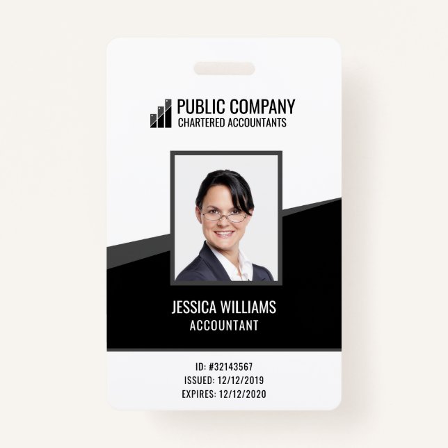 Custom Personal Photo Employee Staff ID Badge (Front)