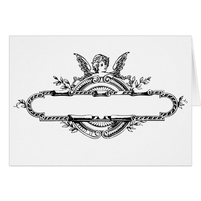 Custom personalise angel cherub fleur di lis print (Front Horizontal)