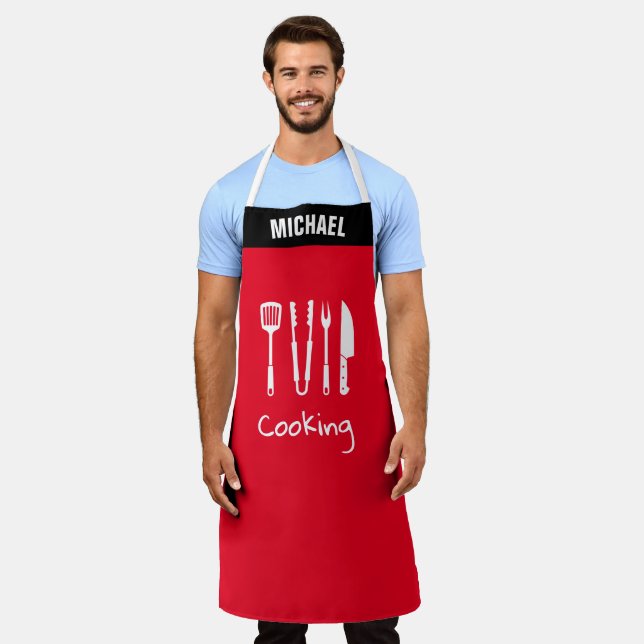 Custom Personalise Household Kitchen  Cooking Apron (Worn)