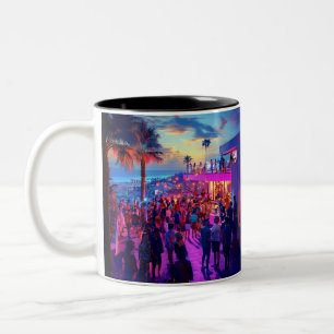 Custom Personalise modern simple template for her  Two-Tone Coffee Mug