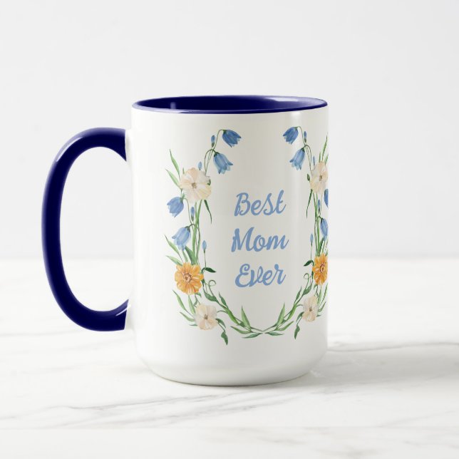 Custom Personalise Mother's Day Floral  Mug (Left)