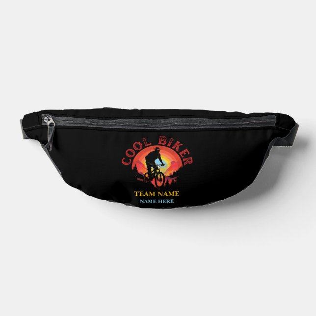 Custom Personalise Name Cool Biker Biking Team Bum Bags (Lay Down)