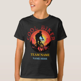 Custom Personalise Name Cool Biker Biking Team T-Shirt