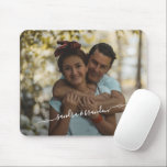 Custom Personalise Photo And Names Design Mouse Mat<br><div class="desc">Cute simple mouse pad with option to personalise or customise with a text or names and photo of your choice. Unique keepsake decor gift for newly weds,  lovers,  married couples,  or boyfriend and girlfriend,  easily customisable with a photograph of your choice.</div>