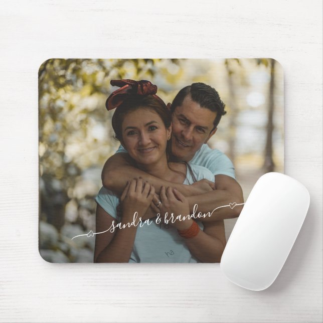 Custom Personalise Photo And Names Design Mouse Mat (With Mouse)