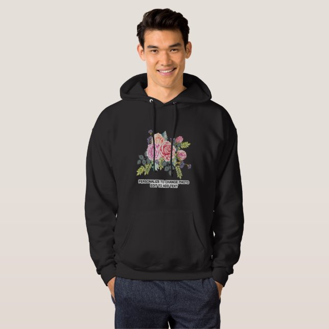 Custom Personalise Photo Artwork Dark Hoodie (Front Full)