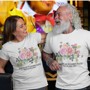 Custom Personalise Photo Artwork Text Quote Unisex T-Shirt