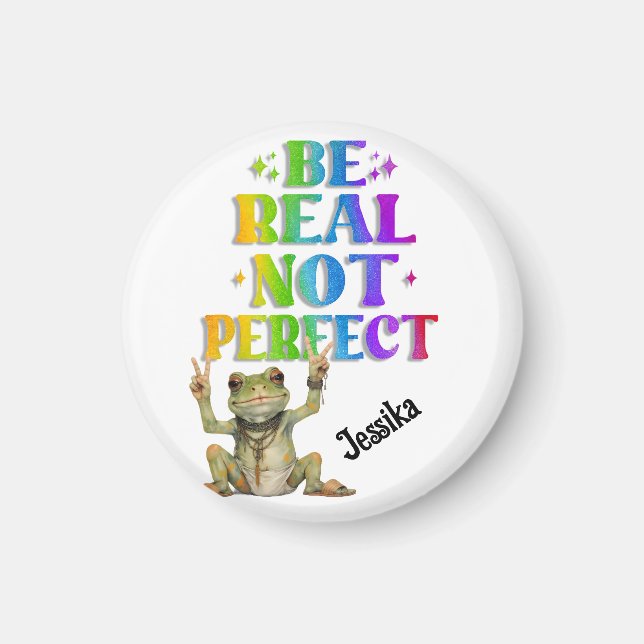 Custom Personalise Positive boho frog Hippie  Magnet (Front)