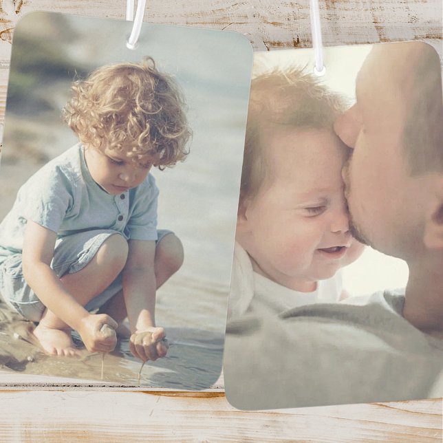 Custom Personalise Two Photo Car Air Freshener (Creator Uploaded)