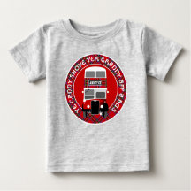 Custom Personalise Vintage Tartan bus Baby T-Shirt