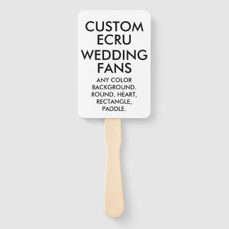 Custom Personalised 10 RECTANGLE ECRU WEDDING FANS