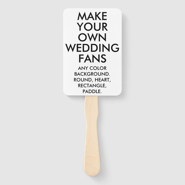 Custom Personalised 10 RECTANGLE ECRU WEDDING FANS (Front)