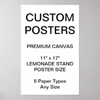 Custom Personalised 11" x 17" Canvas Poster Blank