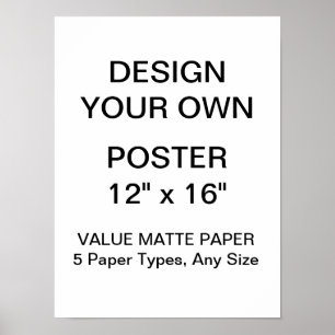 Custom Personalised 12" x 16" Value Matte Poster