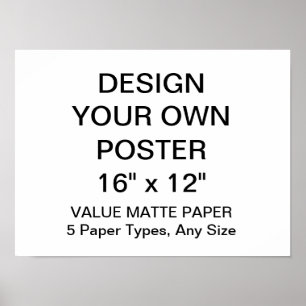 Custom Personalised 16" x 12" Value Matte Poster
