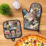 Custom Personalised 17 Photo Collage Gold Monogram Oven Mitt & Pot Holder Set<br><div class="desc">Create your own custom, personalised, beautiful elegant faux gold typography script, monogrammed, cool, seventeen photo collage (twelve photo collage on pot holder & five photo collage on oven mitt), crafted with precision and care, combining functionality with personalised style, kitchen oven mitt and pot holder set, designed to not only protect...</div>