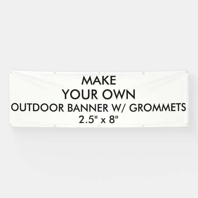 Custom Personalised 2.5' x 8" Outdoor Banner (Horizontal)