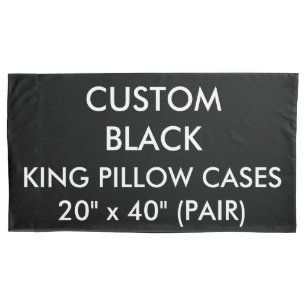 Custom Personalised 2 Black King Size Pillow Cases