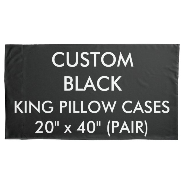 Custom Personalised 2 Black King Size Pillow Cases (Front-Left)