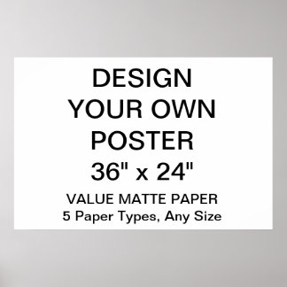Custom Personalised 36" x 24" Value Matte Poster