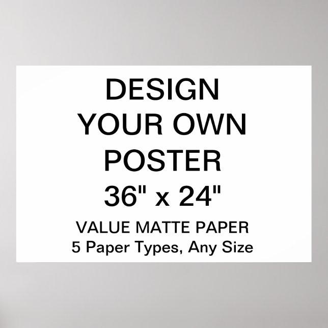 Custom Personalised 36" x 24" Value Matte Poster (Front)