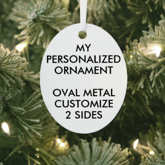 Custom Personalised 3" OVAL METAL ORNAMENT