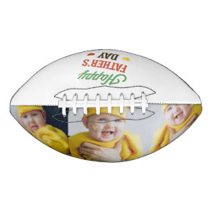 Custom Personalised 3 Photo Fathers Day American Football