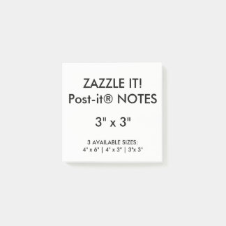 Custom Personalised 3" Square Post-it® Notes Blank