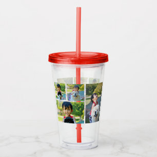 Custom Personalised 4 Photo Full Colour Gift Acrylic Tumbler