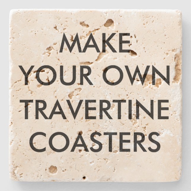Custom Personalised 4" Travertine Stone Coaster (Front)