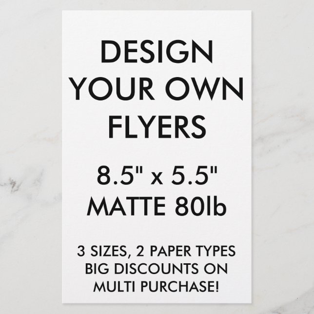 Custom Personalised 8.5" x 5.5" Glossy Flyers (Front)