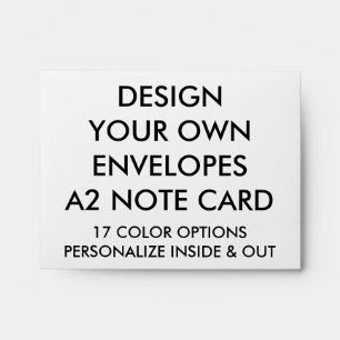 Custom Personalised A2 Note Card Envelope