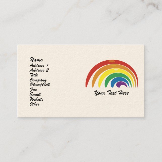 Custom Personalised Abstract Rainbow Biz Cards (Front)