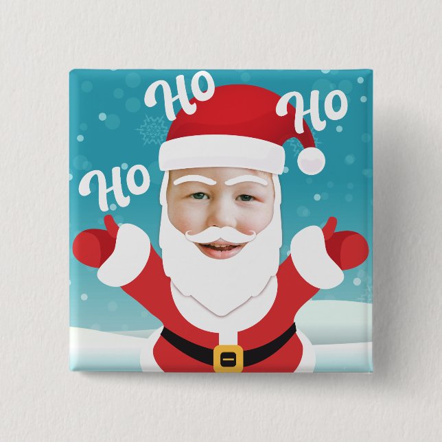 Custom Personalised Add your Own Photo Christmas 15 Cm Square Badge (Front)