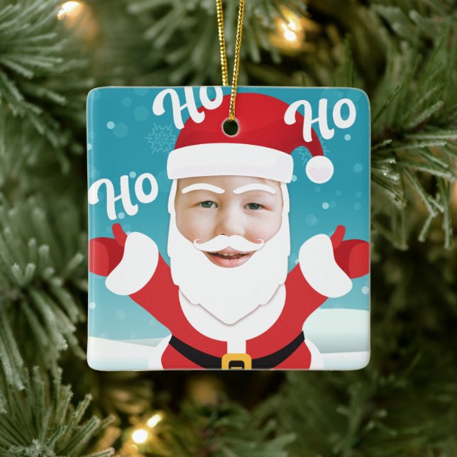 Custom Personalised Add your Own Photo Christmas Ceramic Ornament (Tree)
