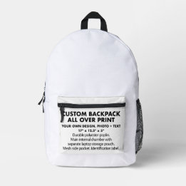 Custom personalised All Over Print Backpack