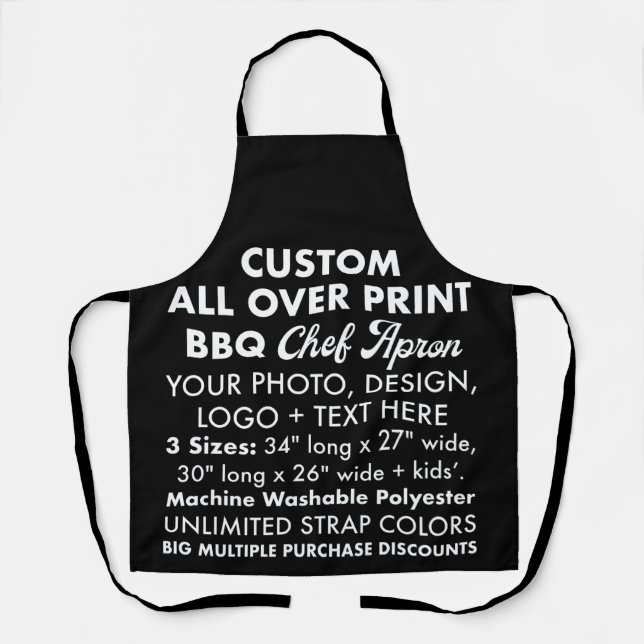Custom Personalised All Over Print BBQ Chef Apron (Front)