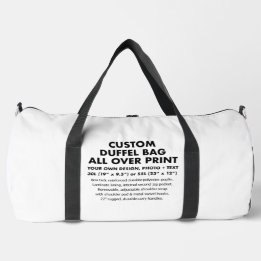 Custom personalised All Over Print Duffel Bag 55L