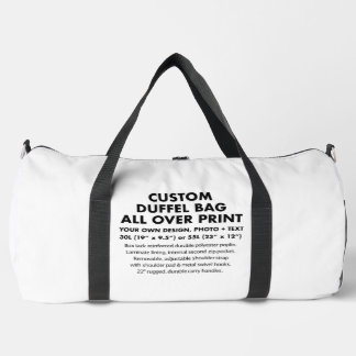 Custom personalised All Over Print Duffel Bag 55L
