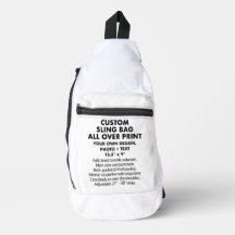 Custom personalised All Over Print Sling Bag