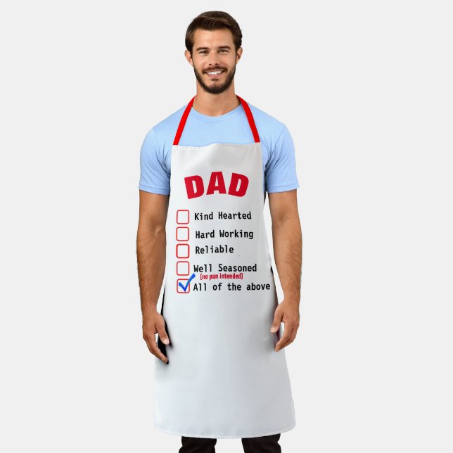Custom Personalised Aprons, Perfect Father's Day Apron (Worn)