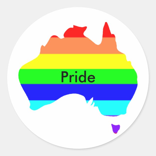 Custom Personalised Aussie Gay Pride Stickers (Front)