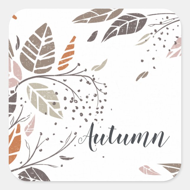 Custom Personalised Autumn Leaves | Sticker Seal (Front)