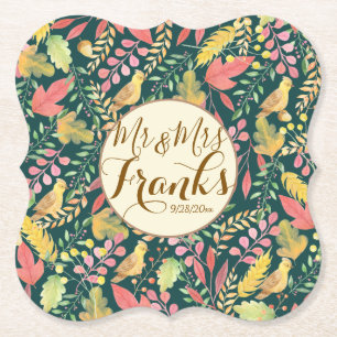 Custom Personalised Autumn Paper Coaster