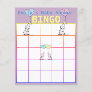 Custom Personalised Baby Shower Bingo Cards