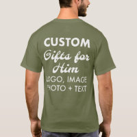 Custom personalised Back Men's Army Green T-Shirt