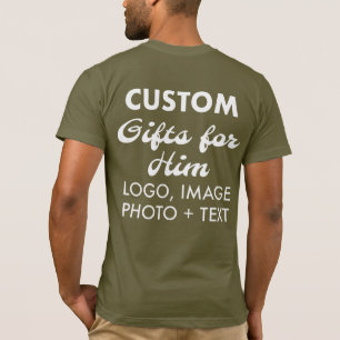 Custom personalised Back Print Men's Slim T-Shirt