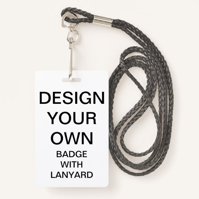 Custom Personalised BADGE WITH LANYARD ID Badge (Front with Lanyard)