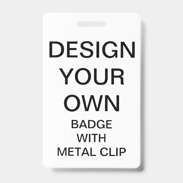 Custom Personalised BADGE WITH METAL CLIP ID Badge (Front)
